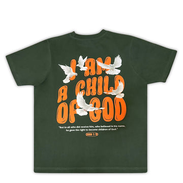 I AM A CHILD OF GOD Green T-shirt