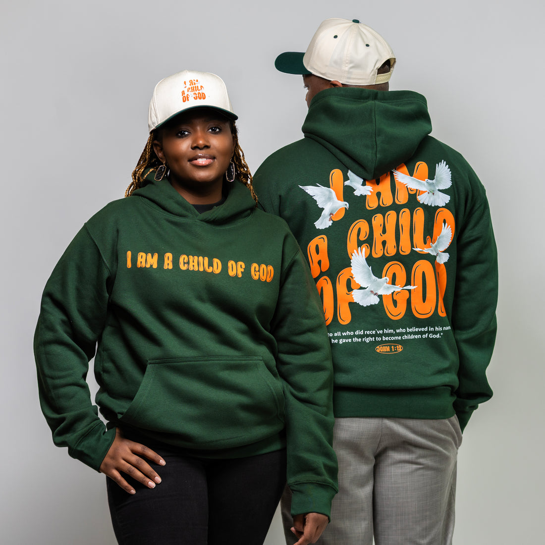 I AM A CHILD OF GOD Green Hoodie