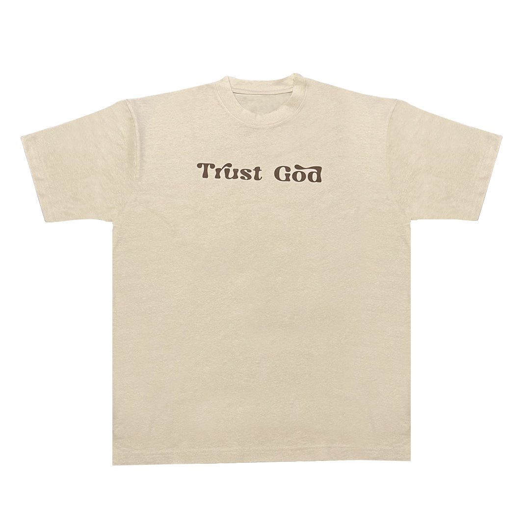 a. TRUST GOD Beige T-shirt