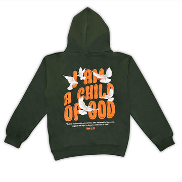 I AM A CHILD OF GOD Green Hoodie