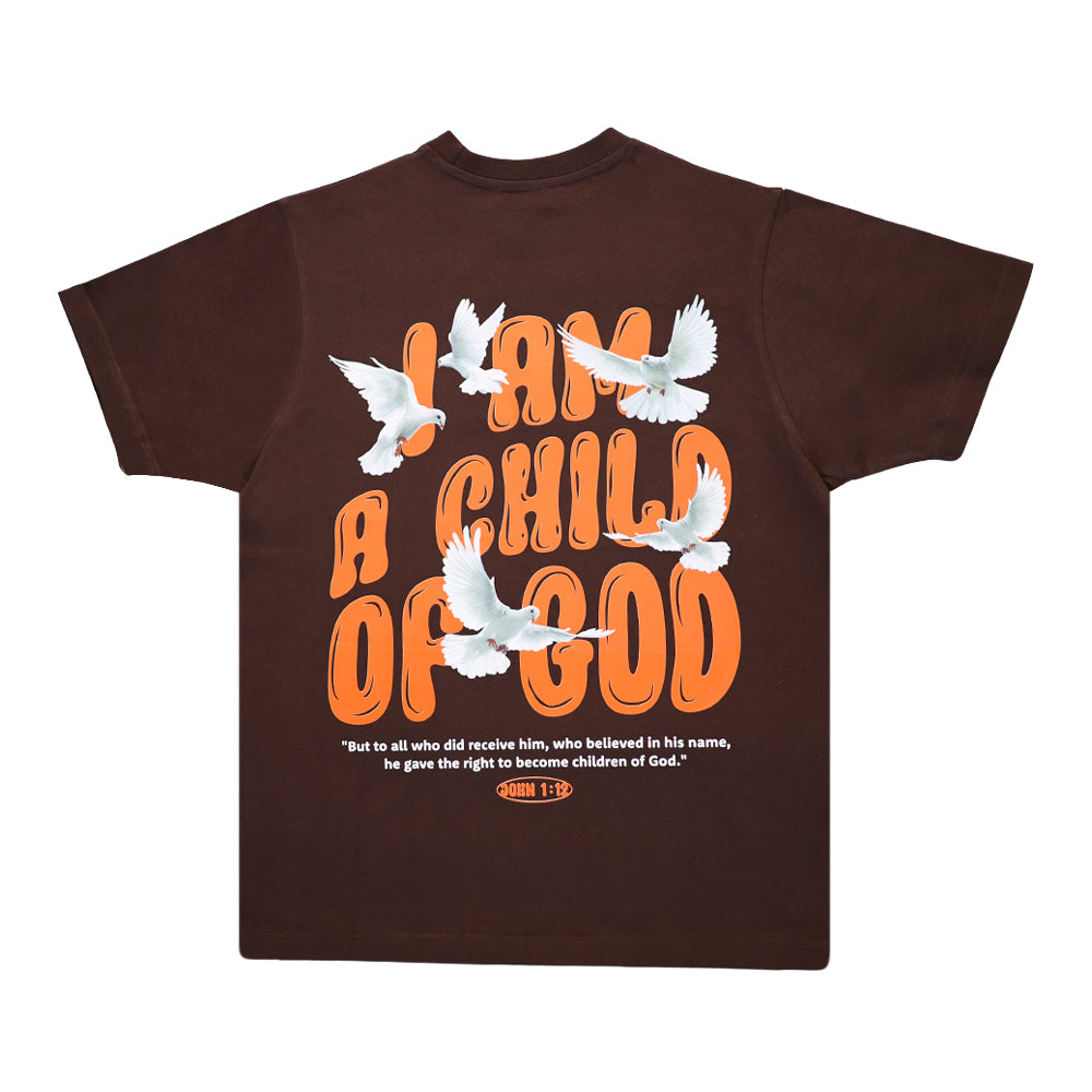 I AM A CHILD OF GOD BROWN T-shirt