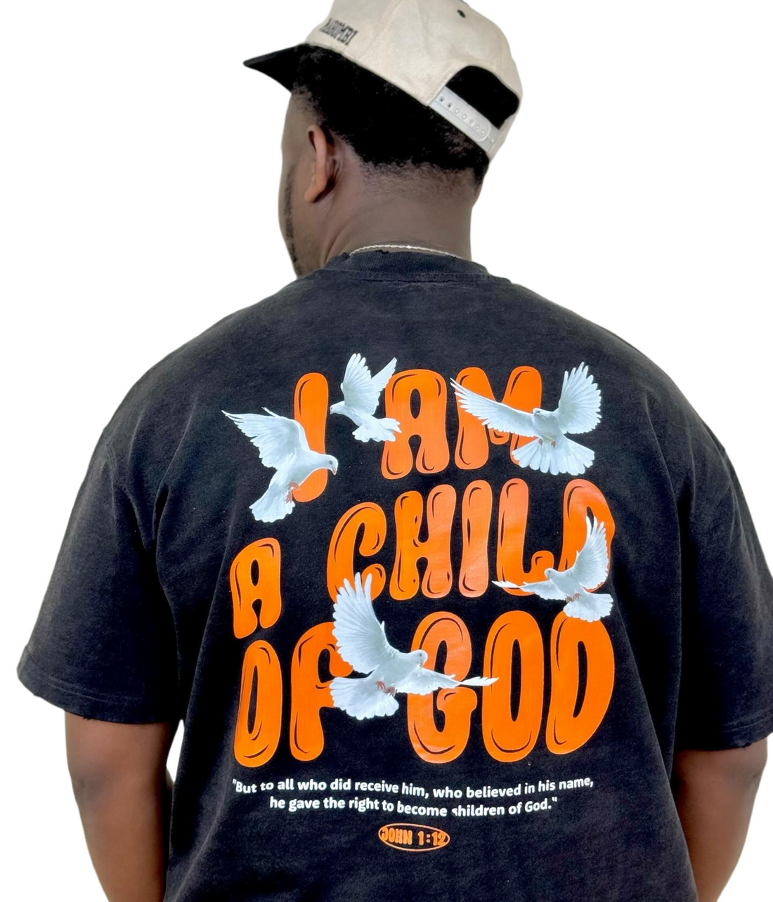 I AM A CHILD OF GOD Washed black Oversize