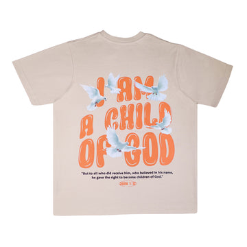 I AM A CHILD OF GOD BEIGE  T-shirt